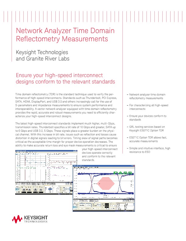 Network Analyzer Time Domain Reflectometry Measurements