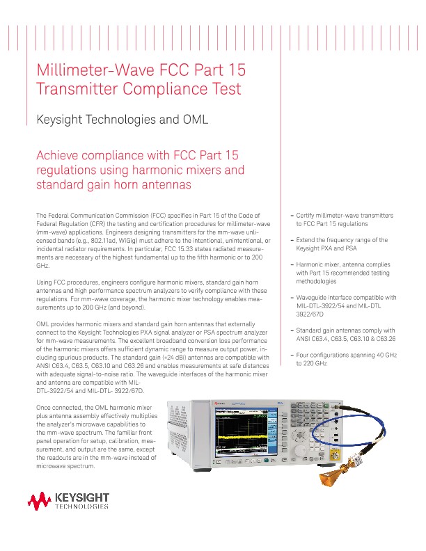 Millimeter-Wave FCC Part 15 Compliance Test