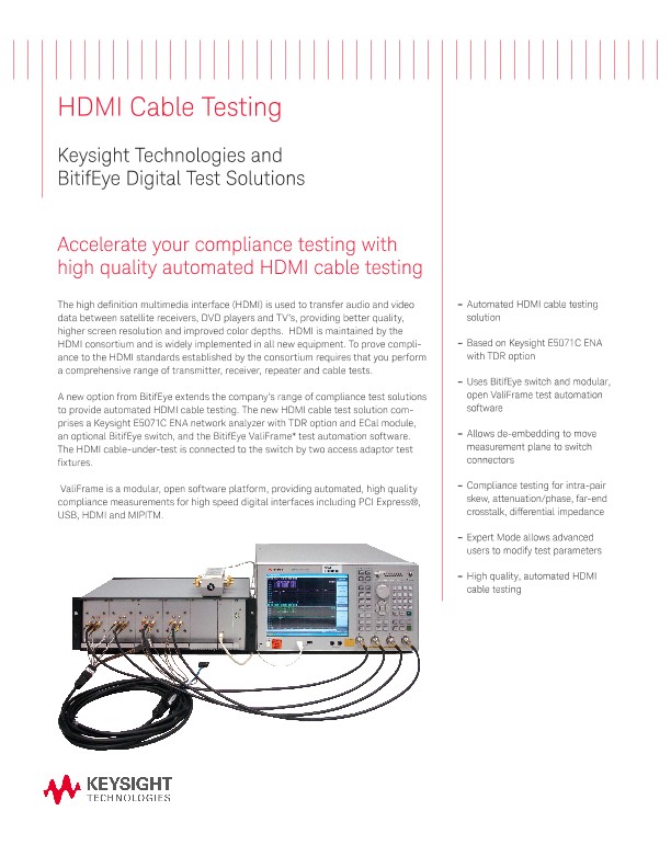 HDMI Cable Test Solution