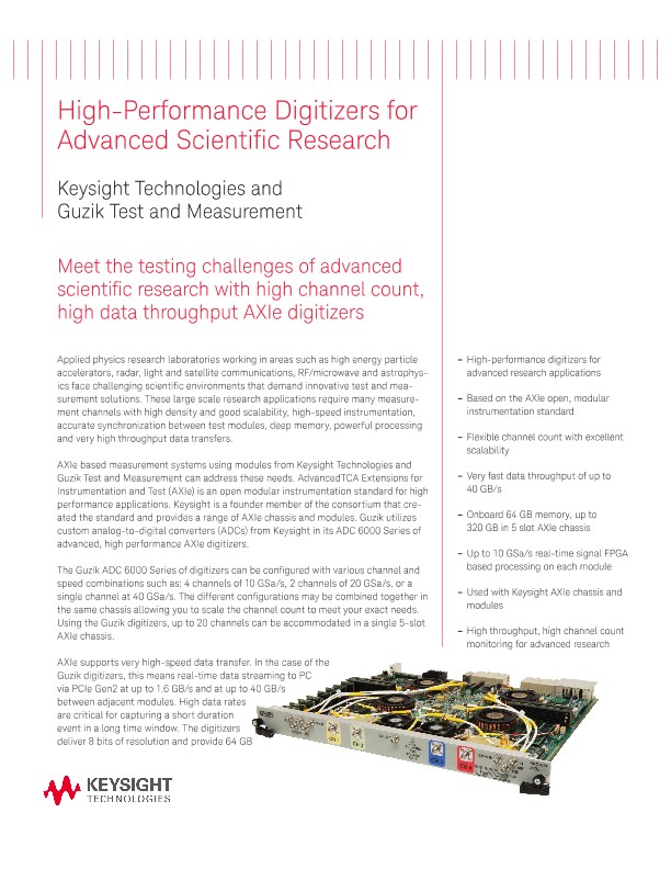 High-Performance Digitizers for Advanced Scientific Research