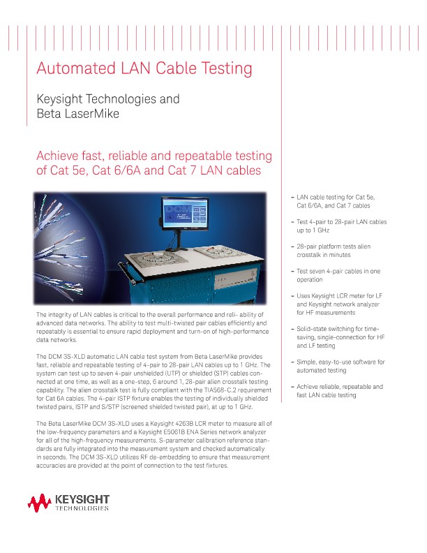 Automated LAN Cable Test System