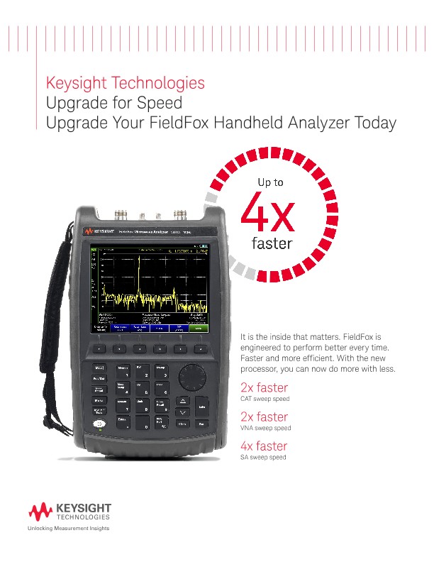 Upgrade for Speed. Upgrade Your FieldFox Handheld Analyzer Today