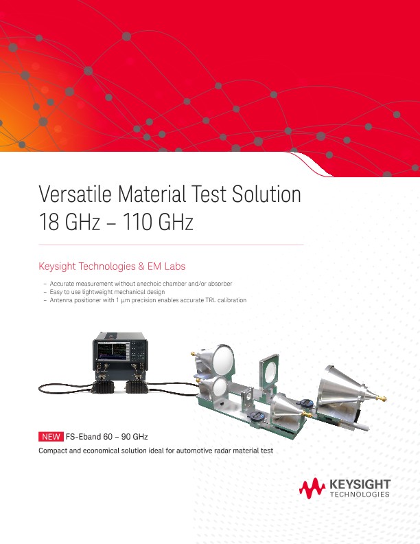 Versatile Material Test Solution 18 GHz – 110 GHz