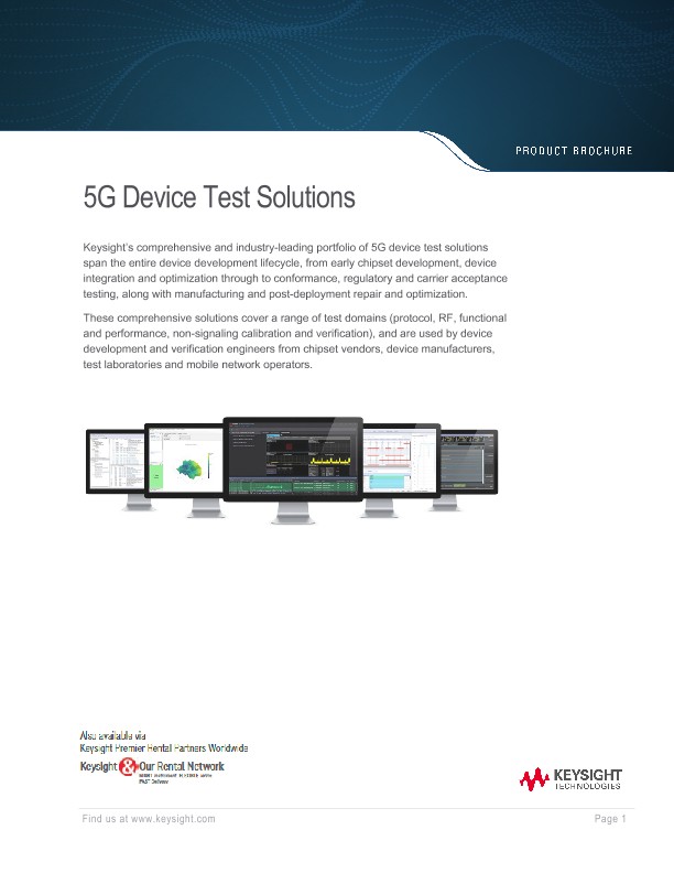5G Device Test Solutions PDF Asset Page | Keysight