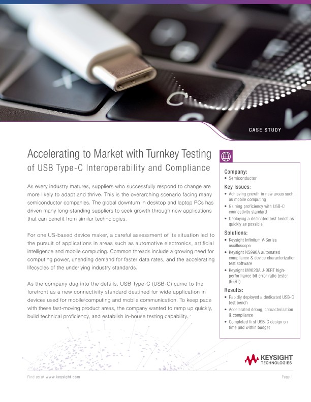 Turnkey Compliance and Turnkey Test Automation of USB Type-C