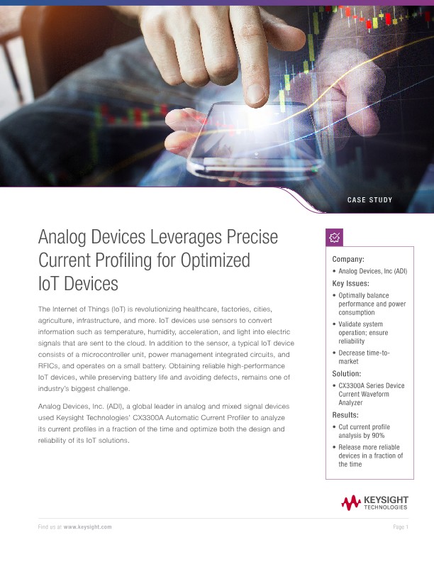 Analog Devices Leverages Precise Current Profiling for Optimized IoT Devices