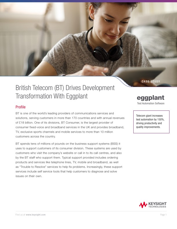 British Telecom (BT) Drives Development Transformation With Eggplant
