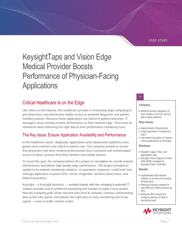 Medical Provider Boosts Performance of Physician-Facing Applications