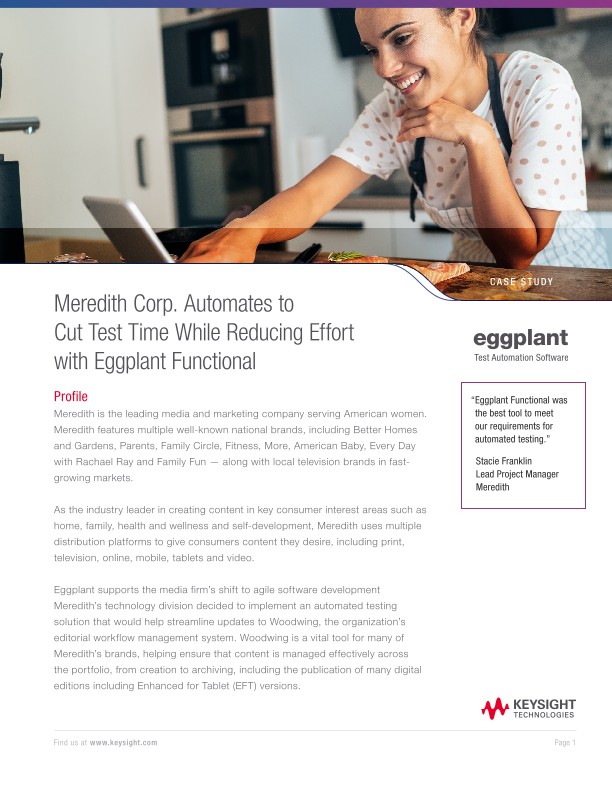 Meredith Corp. Automates to Cut Test Time While Reducing Effort with Eggplant Functional