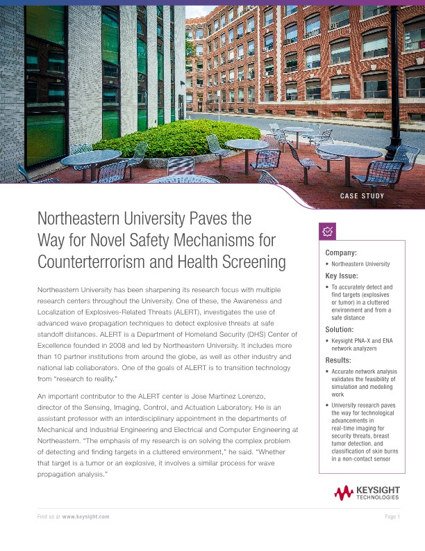 Northeastern University Paves the Way for Novel Safety Mechanisms for Counterterrorism and Health Screening