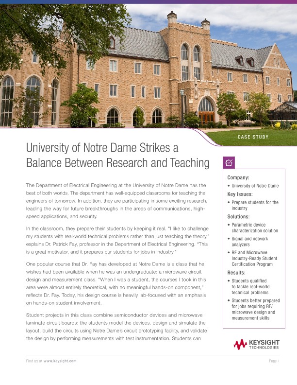 University of Notre Dame Strikes a Balance Between Research and Teaching