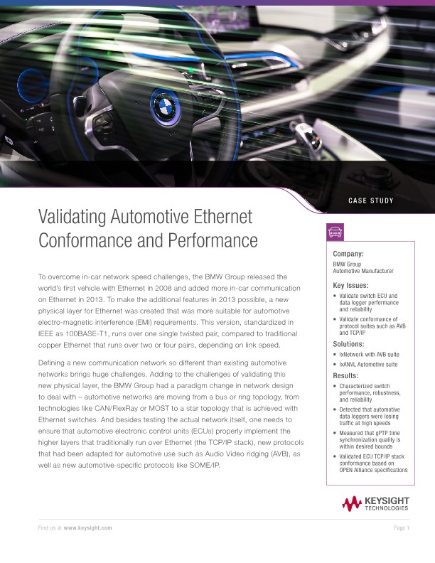 Validating Automotive Ethernet Conformance and Performance