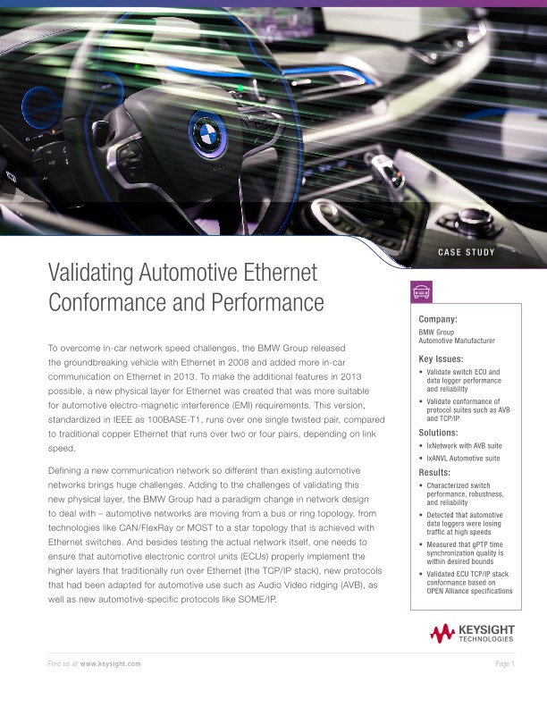 Validating Automotive Ethernet Conformance and Performance
