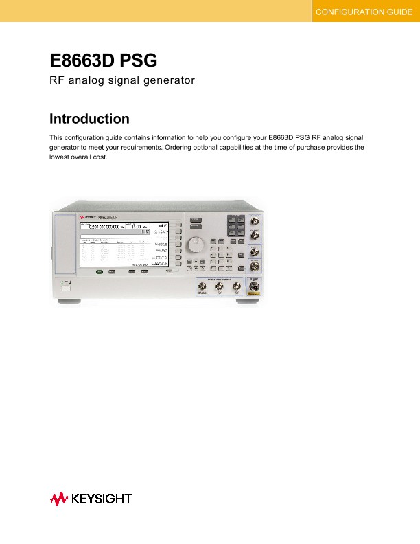 E8663D PSG RF Analog Signal Generator