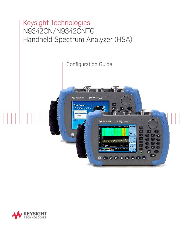 N9342CN/N9342CNTG Handheld Spectrum Analyzer (HSA) 