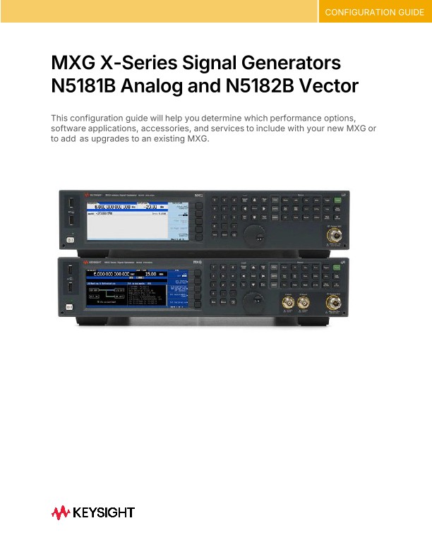 MXG X-Series Signal Generators N5181B Analog and N5182B Vector