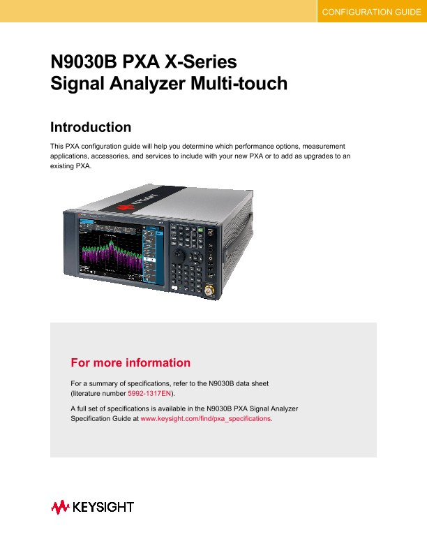 PXA X-Series Signal Analyzer Multi-touch N9030B