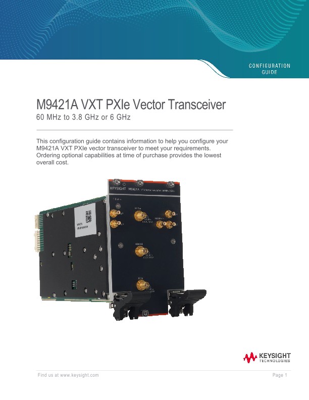 M9421A VXT PXIe Vector Transceiver