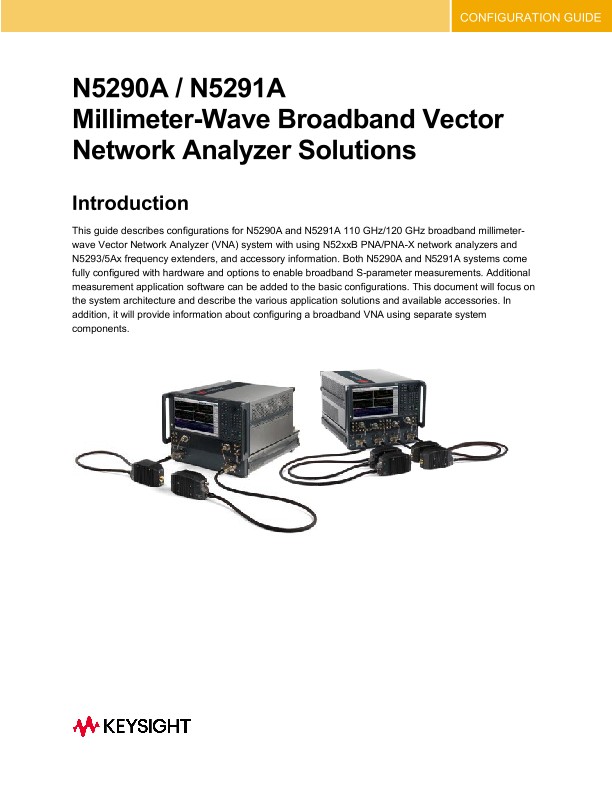 N5290A/N5291A Millimeter-Wave Broadband Vector Network Analyzer Solutions