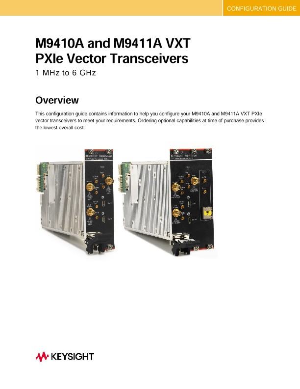 M9410A and M9411A VXT PXIe Vector Transceivers