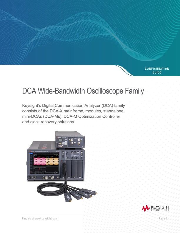 DCA Wide-Bandwidth Oscilloscope Family