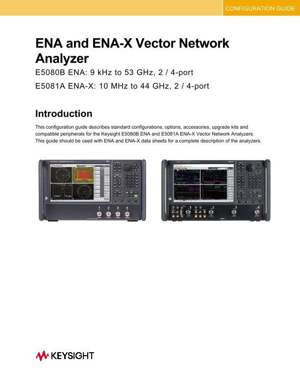 ENA-X and ENA Series Vector Network Analyzers PDF Asset Page | Keysight