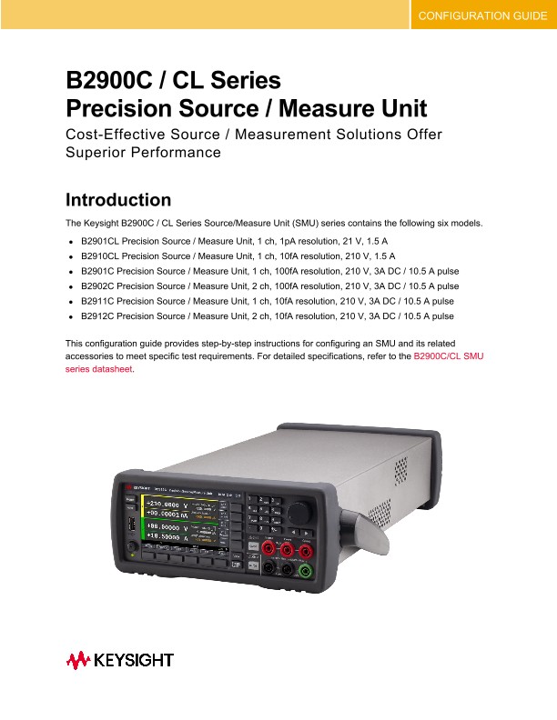 B2900C/CL Series Precision Source/Measure Unit