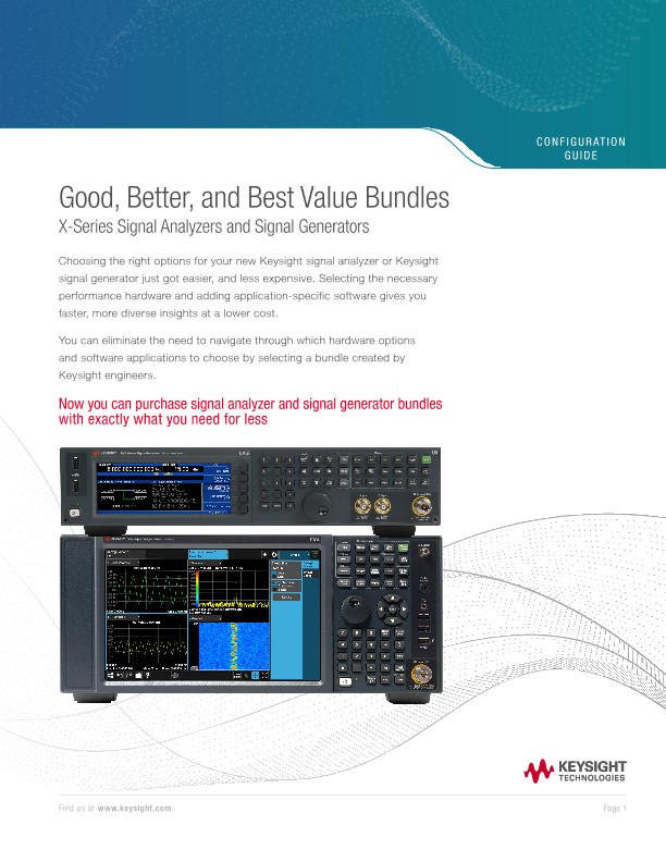 Good, Better, and Best Value Bundles – X-Series Signal Analyzers and Signal Generators