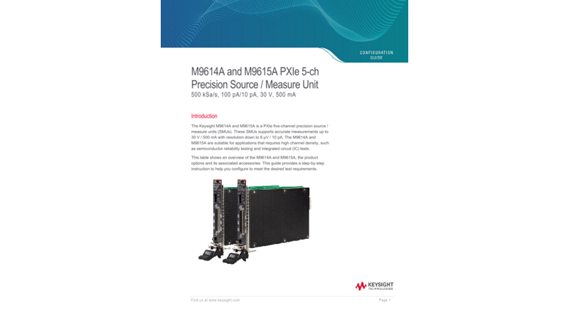 M9615a Rear Panel M9615A PXIe 5-channel Precision Source/Measure Unit, 500 kSa/s, 10 pA ...