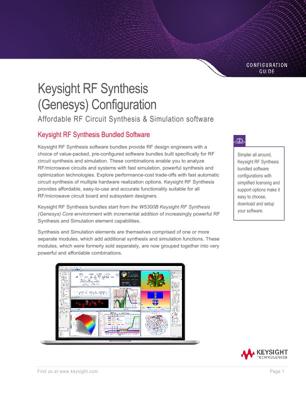 PathWave RF Synthesis (Genesys) Configuration