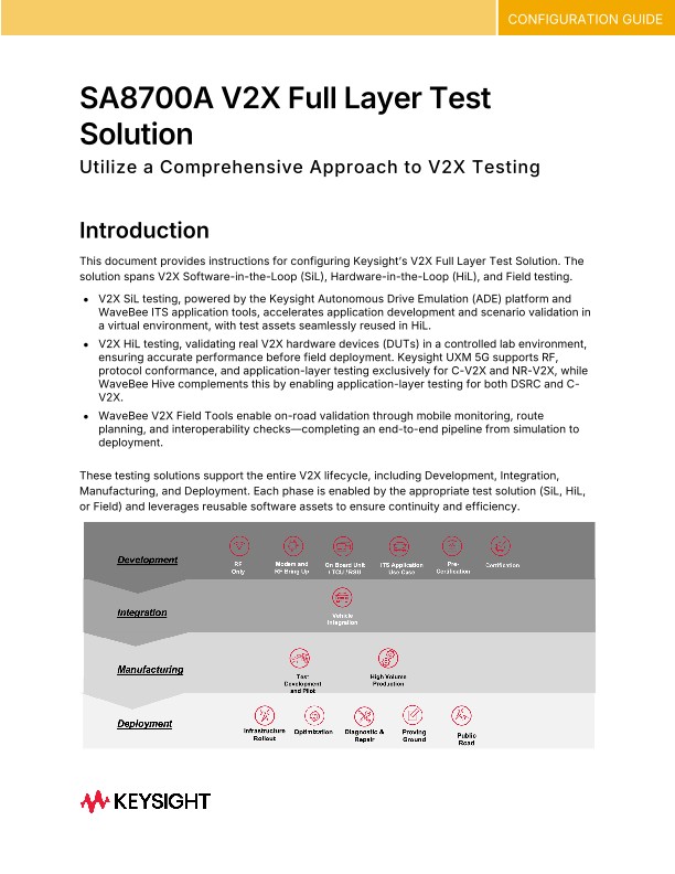 SA8700A V2X Full Layer Test Solution