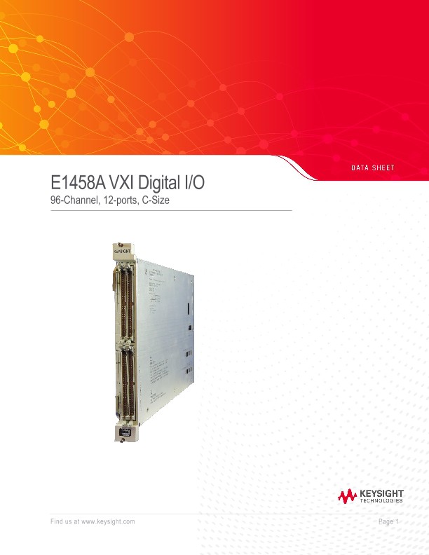 Keysight E1458A 96-Channel Digital Input/Output