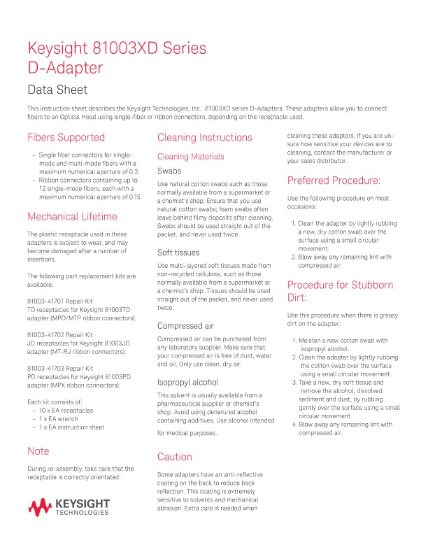 81003XD Series D-Adapter