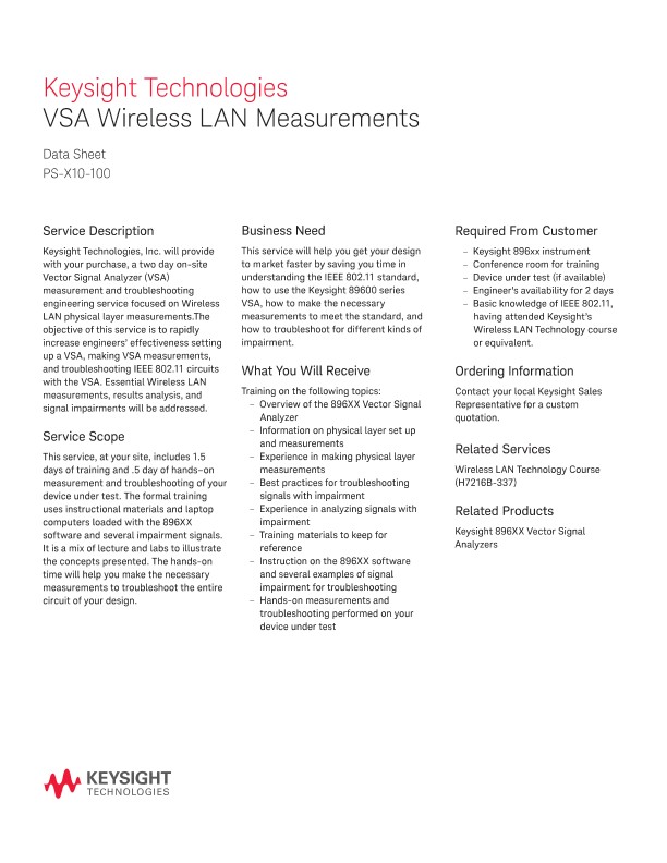 Using a VSA to make 802.11 Measurements 