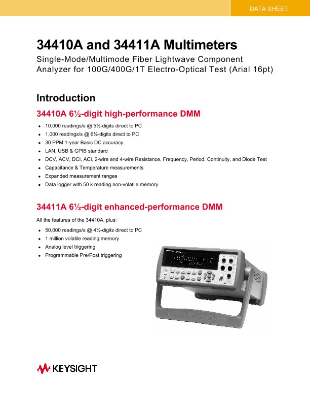 34410A and 34411A Multimeters