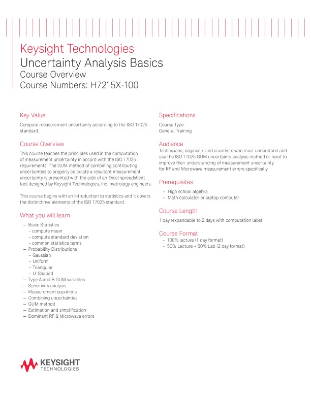 Uncertainty Analysis Basics - Course Overview