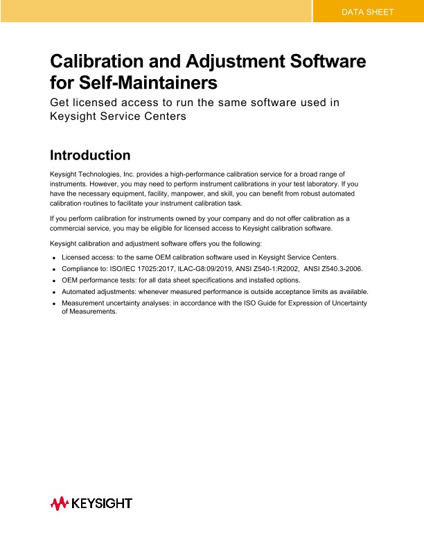 Calibration and Adjustment Software for Self-Maintainers