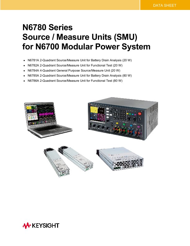 N6870 Series Source / Measure Units (SMU) for N6700 Modular Power System