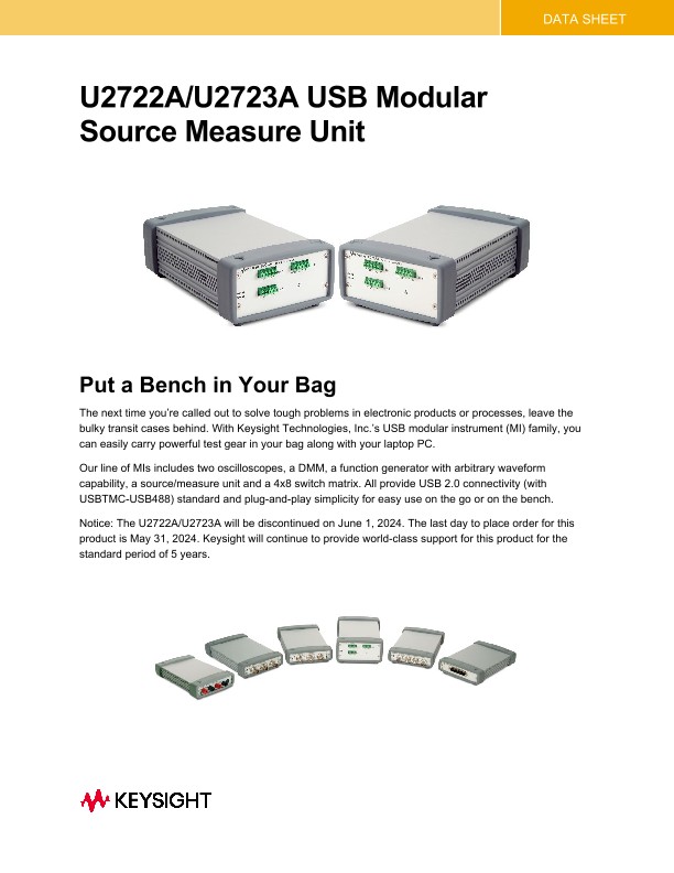 U2722A/U2723A USB Modular Source Measure Unit