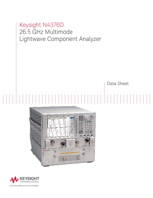 Multiple Component Analyzer 26.5 GHz Multimode Lightwave Component Analyzer PDF Asset Page | Keysight
