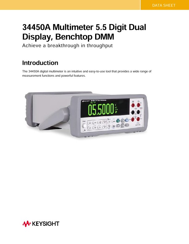 34450A Multimeter 5.5 Digit Dual Display, Benchtop DMM