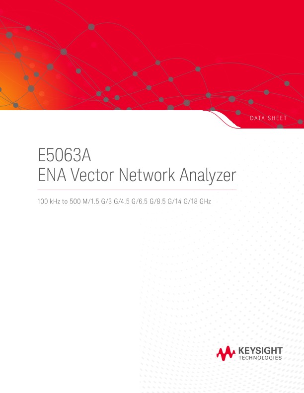 E5063A ENA Vector Network Analyzer PDF Asset Page | Keysight