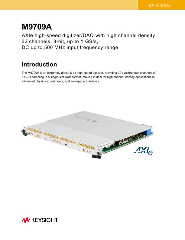 M9709A AXIe High-Speed Digitizer/DAQ with High Channel Density - Data Sheet