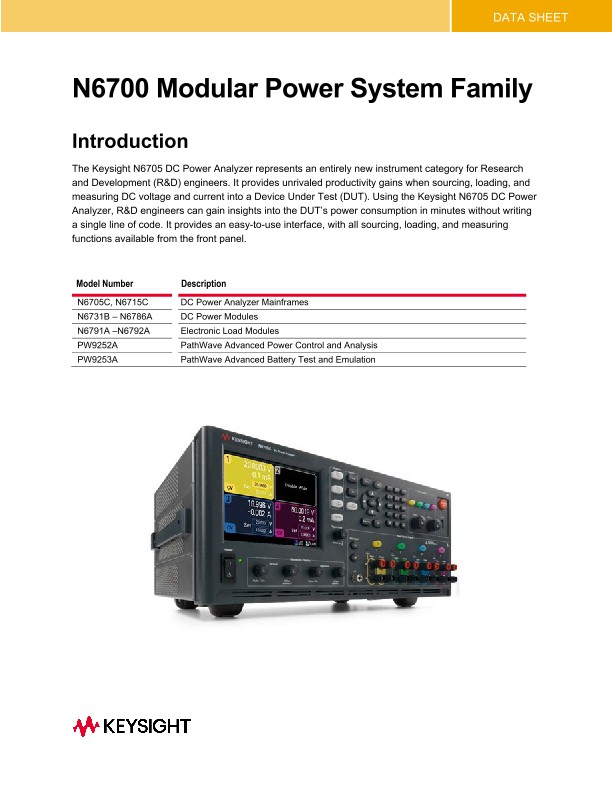 N6700 Modular Power System Family