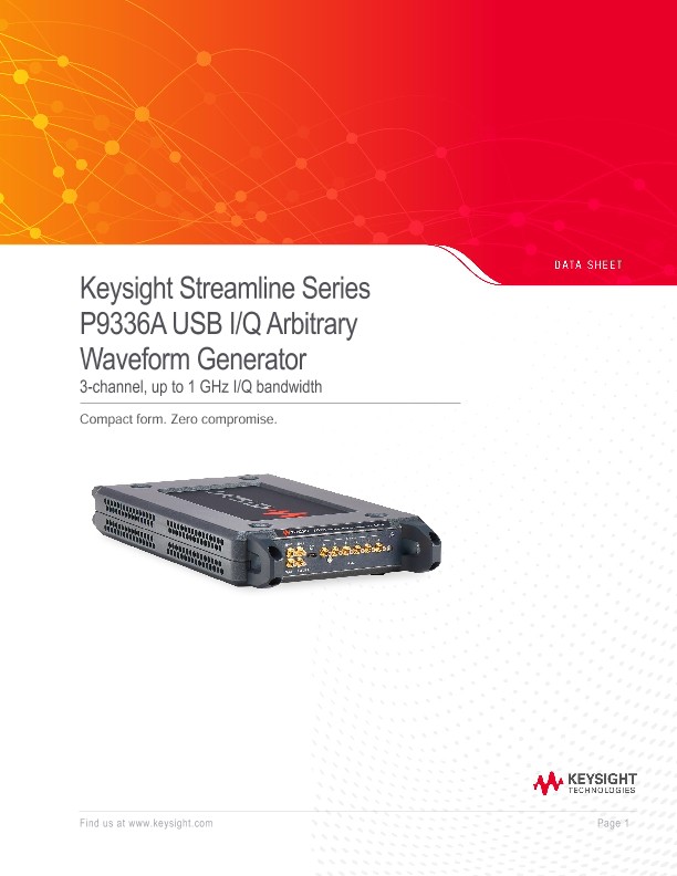 Streamline Series P9336A USB I/Q Arbitrary Waveform Generator Generator