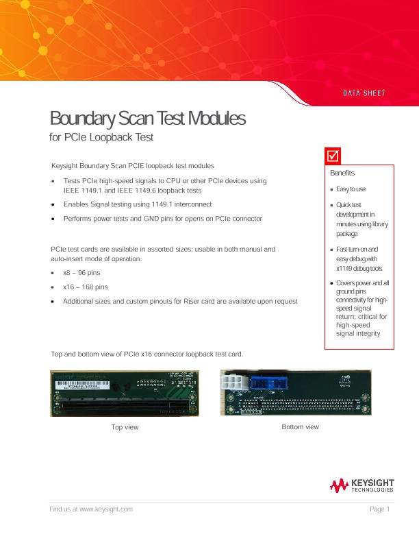 Boundary Scan Test Modules for PCIE Loopback Test