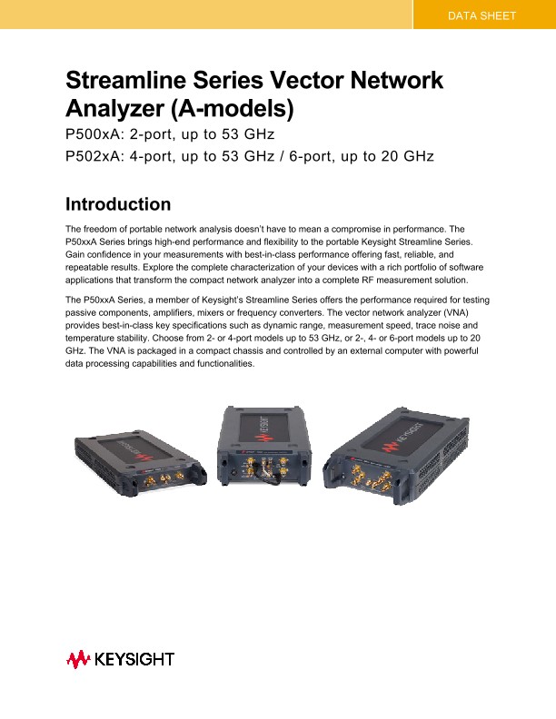 Streamline Series Vector Network Analyzer (A-models)