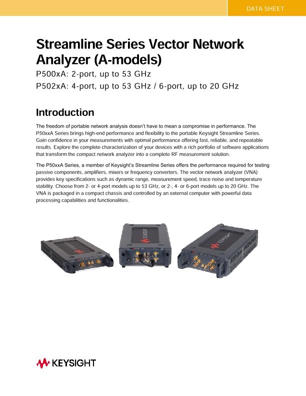 Streamline Series Vector Network Analyzer (A-models)