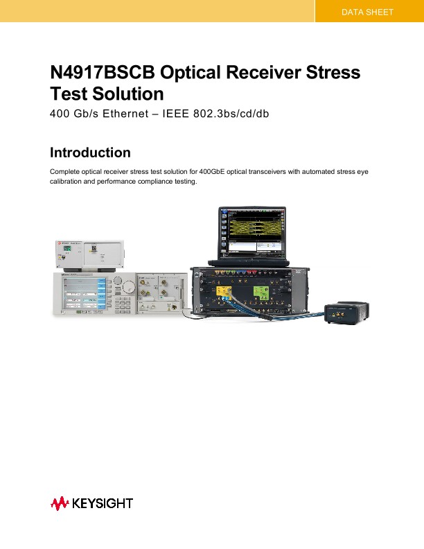 N4917BSCB Optical Receiver Stress Test Solution