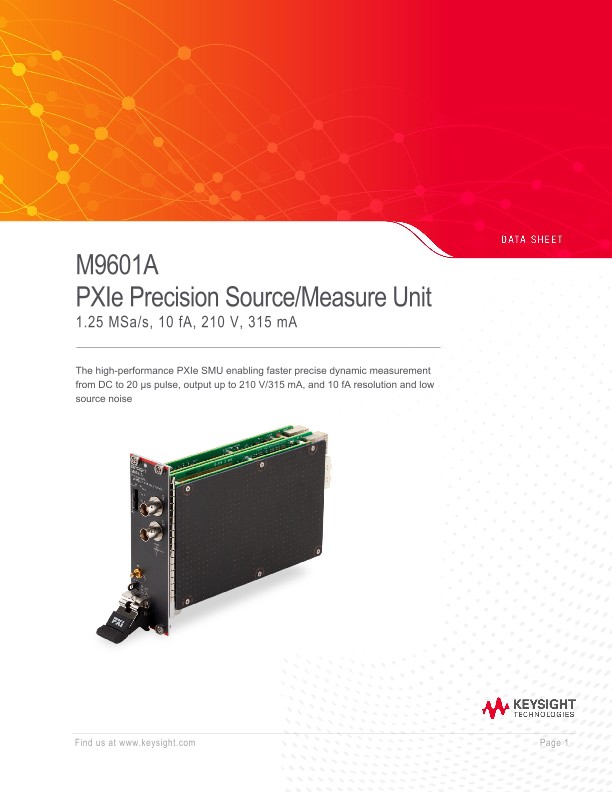 M9601A PXIe Precision Source/Measure Unit